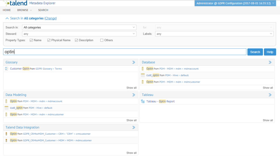 screenshot of Talend Data Fabric